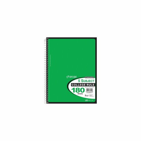 TOP FLIGHT Notebook Wired Cr 5Sub 180 Ct 4511955